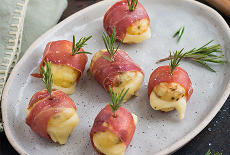 Pommes de terre pour l'apéritif au Brezain et jambon de pays
