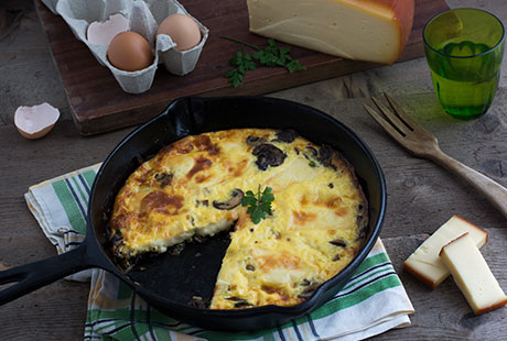 Frittata au Brézain et aux champignons 